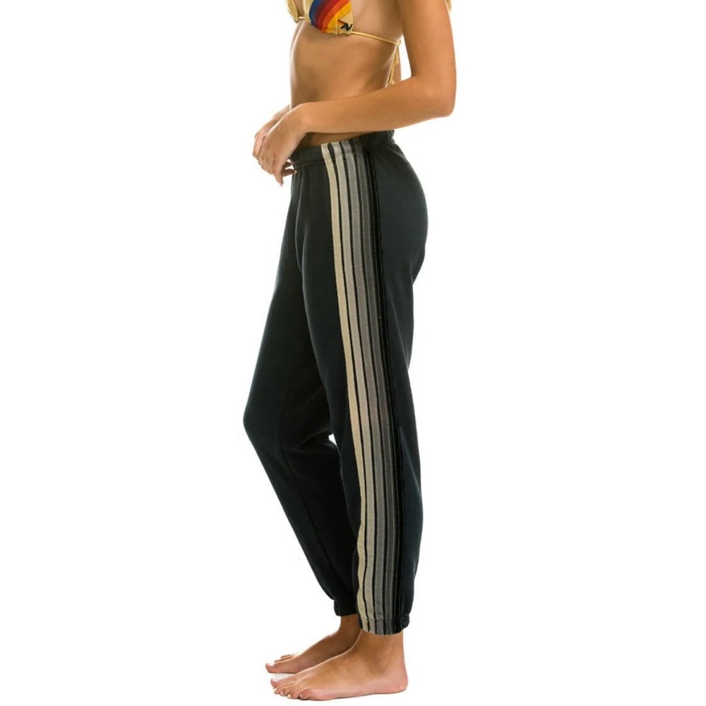 AVIATOR NATION 5 STRIPE SWEATPANTS - CHARCOAL // GREY - SMALL